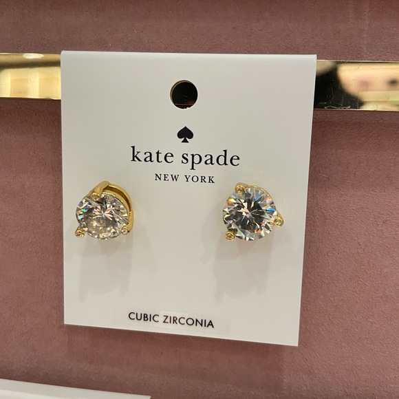 NWT! Authentic ♠️ kate spade clear crystal stud earrings - Picture 4 of 16